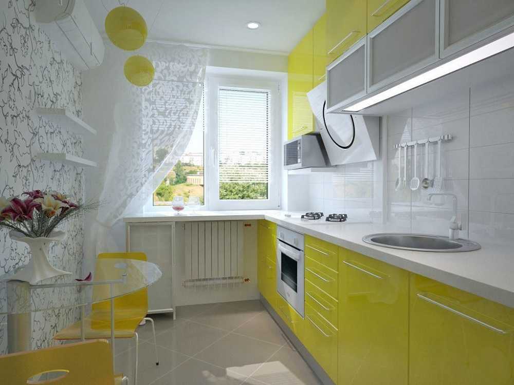 Желтая кухня в интерьере: гарнитур с серым, сочетание цветов - 24 фото