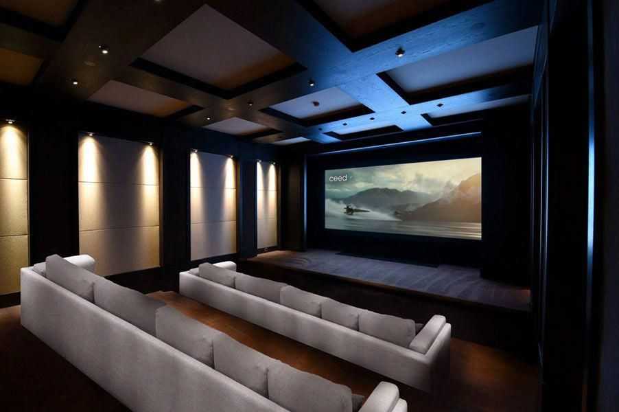 Домашний кинотеатр в гостиной: интегрирование в дизайн согласно законам распространения звука + 105 фото