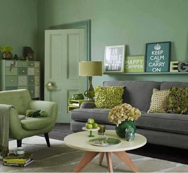 Идей дизайна и отделки квартиры и дома в зеленых тонах. Зеленые обои в интерьере спальни, гостиной, прихожей, кухни и ванной на фото. Зеленый цвет стен.